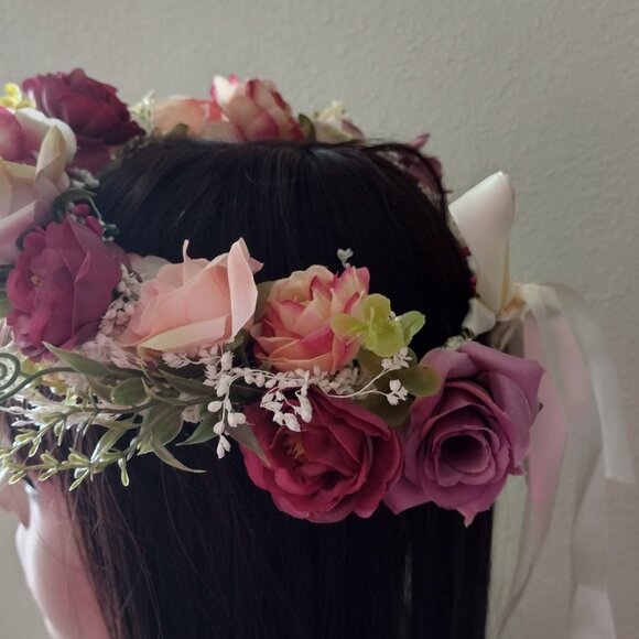 Lovely Boho flower crown, headband, so pretty for wedding, festival, garden - Picture 2 of 10